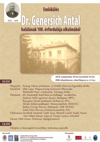 Emlékülés Dr. Genersich Antal halálának 100. évfordulója alkalmából