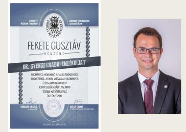 Dr. Gyenge Csaba-emlékdíjat kapott Fekete Gusztáv kiemelkedő kutatási tevékenysége elismeréséül
