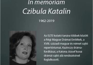 In memoriam Czibula Katalin