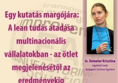 Demeter Krisztina: A lean tudás átadása multinacionális vállalatokban