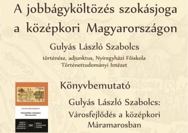 Középkortörténeti előadás és könyvbemutató