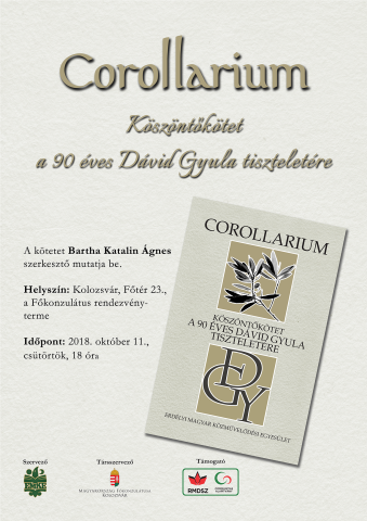Corollarium: Köszöntőkötet a 90 éves Dávid Gyula tiszteletére