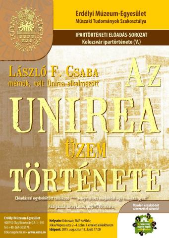 Kolozsvár ipartörténete (V.)  László F. Csaba:  Az „UNIREA" üzem története. 