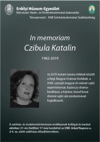 In memoriam Czibula Katalin