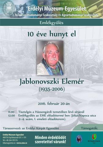 10 éve hunyt el Jablonovszki Elemér