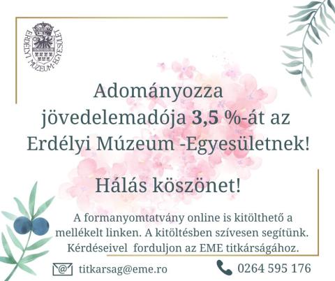 támogassa az Erdélyi Múzeum-Egyesületet!